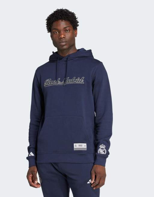 adidas Originals Real madrid us pack hoodie in legend ink / white