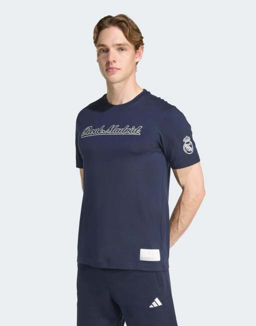 adidas Originals Real madrid us pack tee in legend ink / white