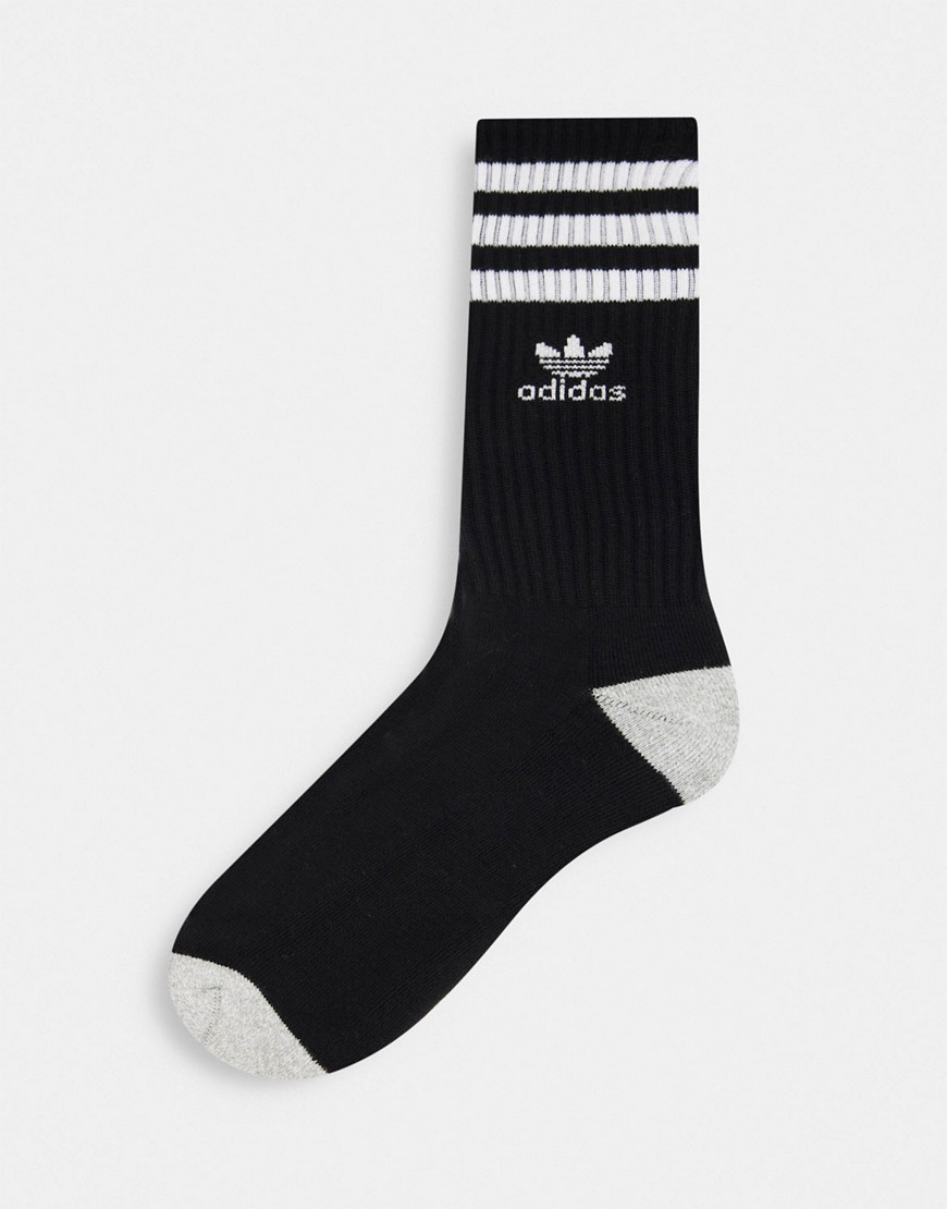 Adidas Originals recycled roller single crew socks in black