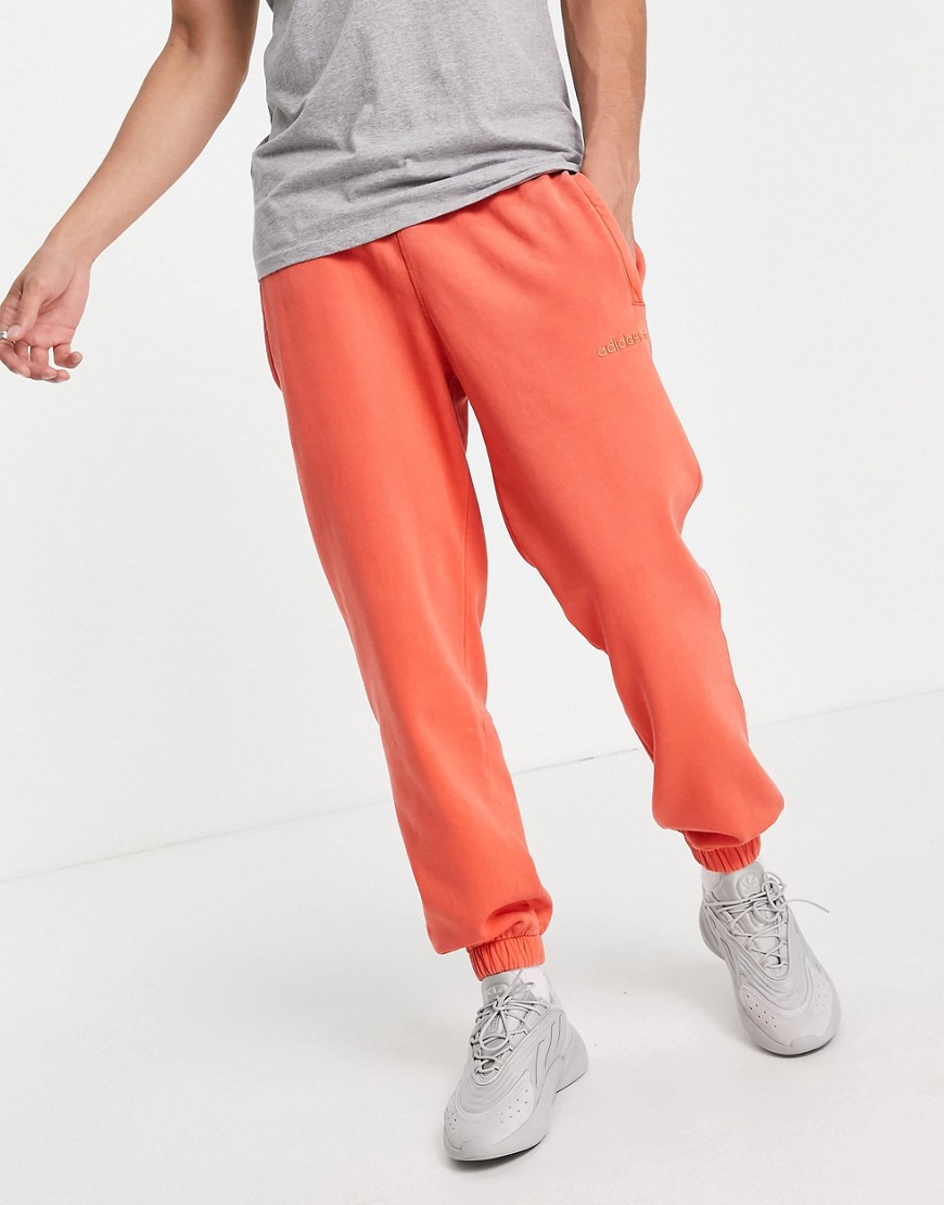 Adidas Originals Red Over Dyed Trackpants In Copper-brown