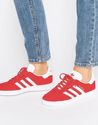 adidas gazelle red outfit