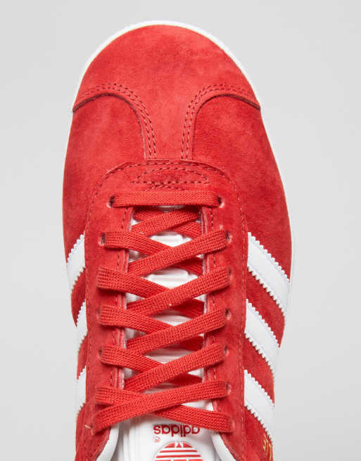 Adidas mens 2025 red suede shoes