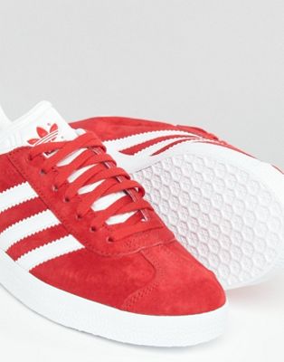 red suede adidas trainers