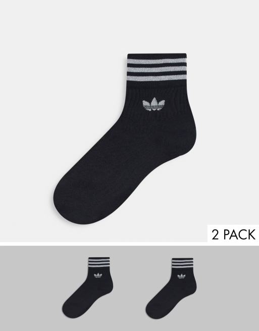 adidas Originals – Reflektierende Sportsocken in Schwarz im 2er-Pack