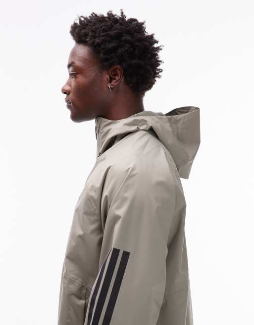 adidas Originals – Regenjacke in Khaki mit den 3 Streifen, 4 von 5