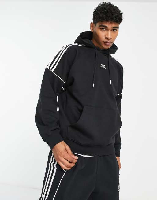 Adidas 3 stripe deals hoodie