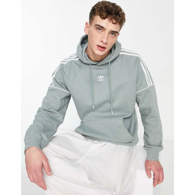 adidas Originals Rekive 3 stripe logo hoodie in green