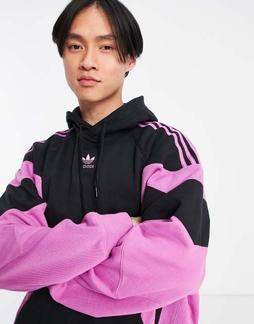 Pink and black adidas on sale sweatshirt