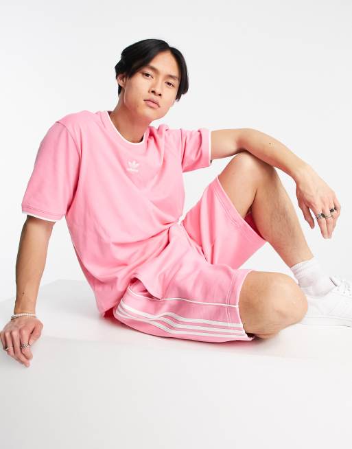 adidas Originals Rekive central logo t-shirt in pink | ASOS