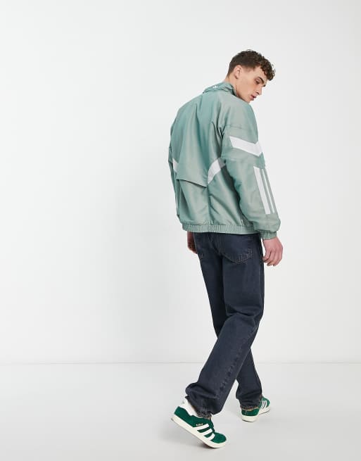 adidas Originals Rekive cut sew woven track jacket in green ASOS