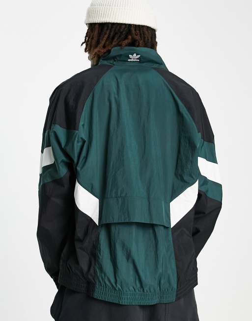 adidas Originals Rekive graphic detail woven track top in green