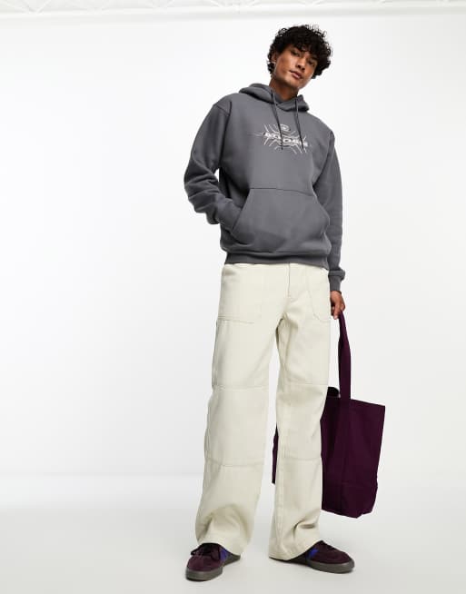 adidas Originals - Rekive - Hoodie met grote print in grijs met wassing