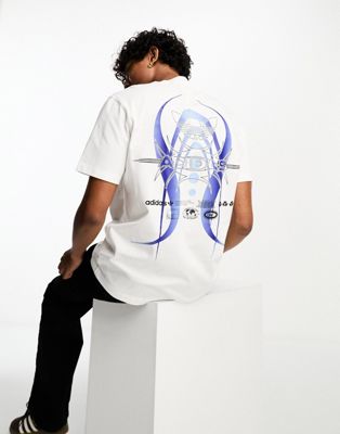 adidas Originals Rekive large backprint graphic t-shirt in white