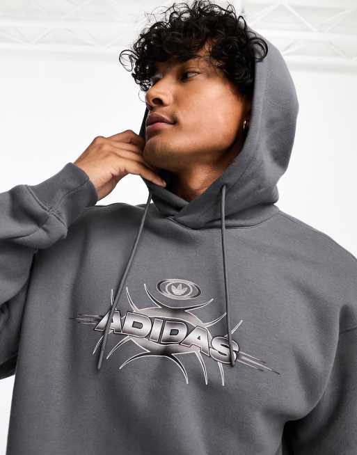 Grey shop graphic hoodie