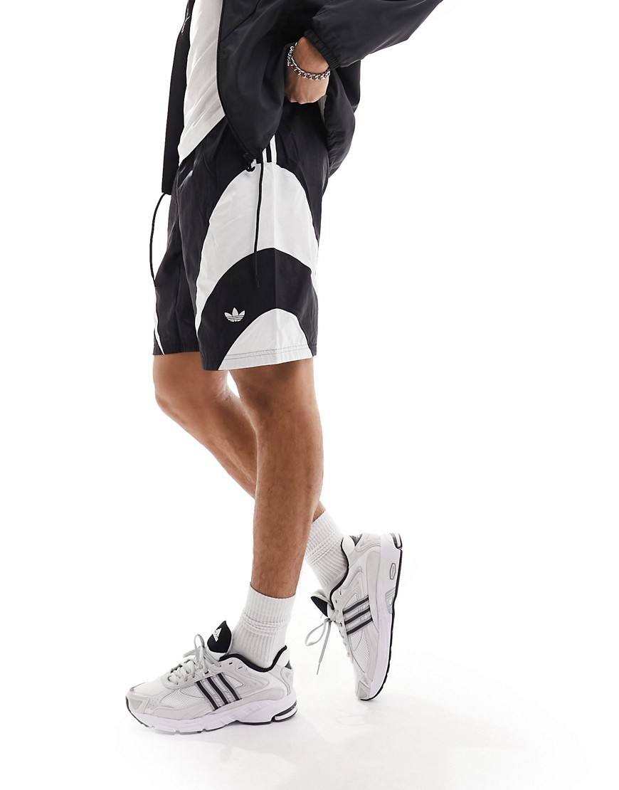 adidas Originals Rekive logo shorts in black