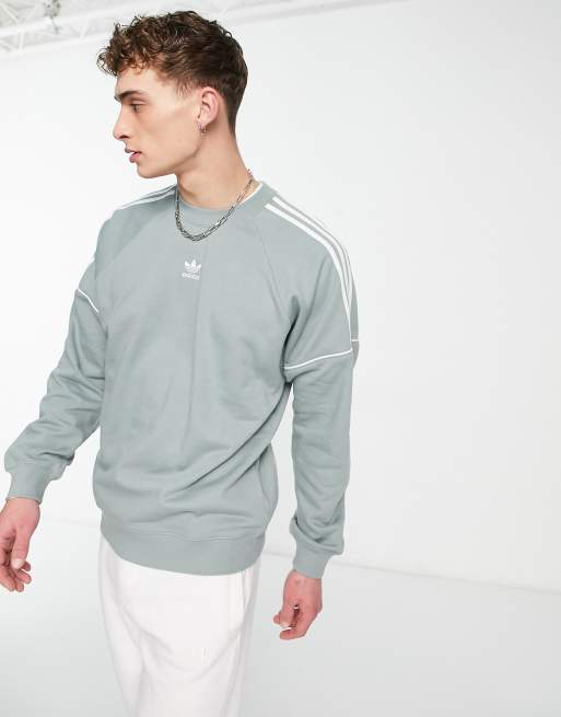 adidas Originals – Rekive – Logo-Sweatshirt in Grau mit den drei Streifen