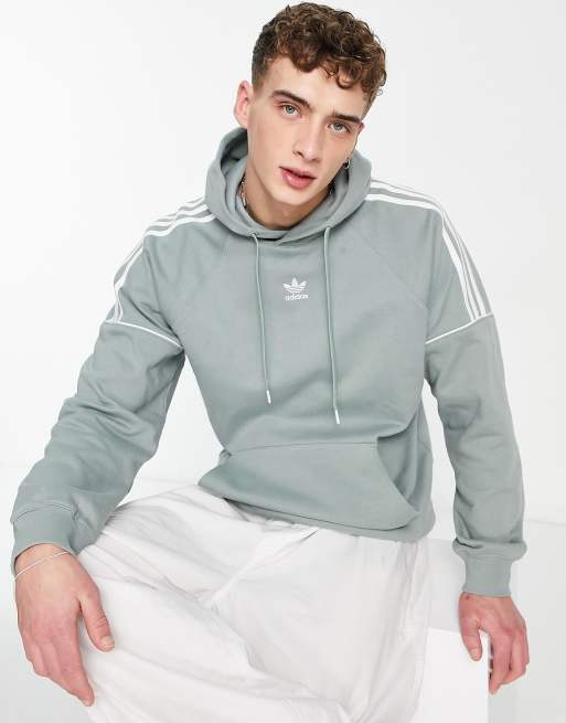 adidas Originals - Rekive - Sweat à capuche avec logo central - Vert et  blanc