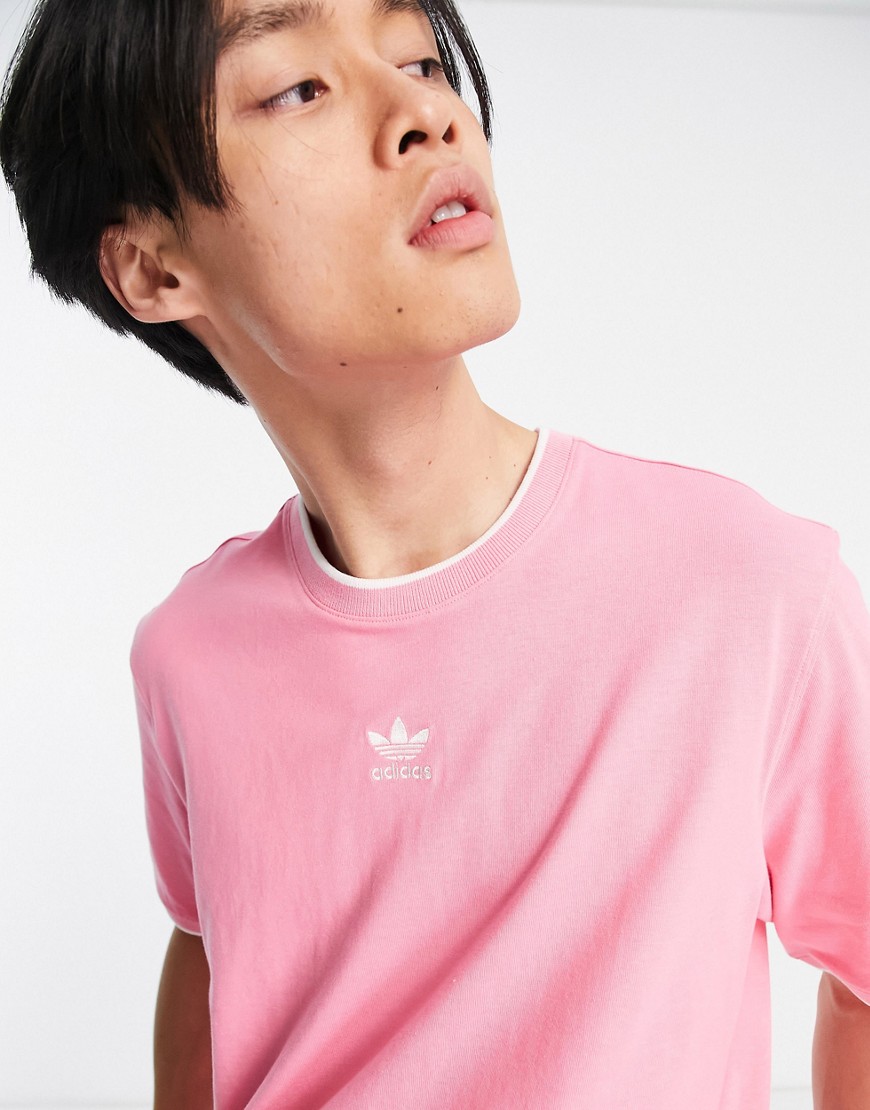 Rekive - T-shirt rosa con logo centrale - adidas Originals T-shirt donna  - immagine3