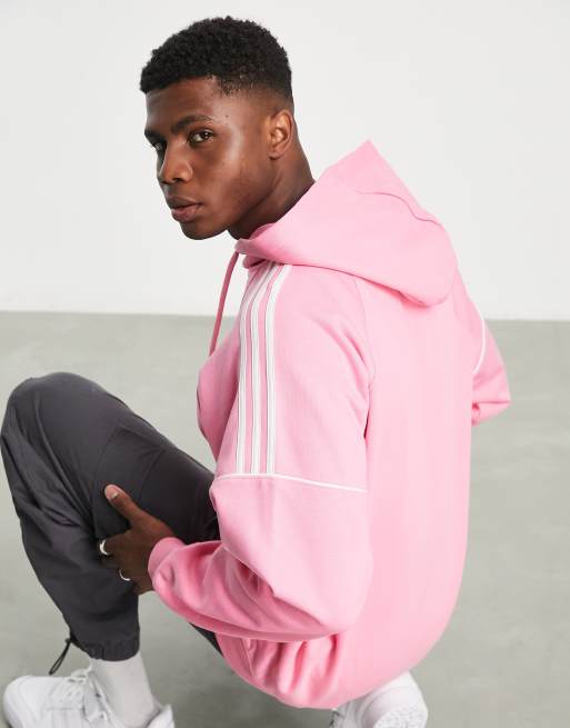 Adidas trefoil best sale hoodie pink men's