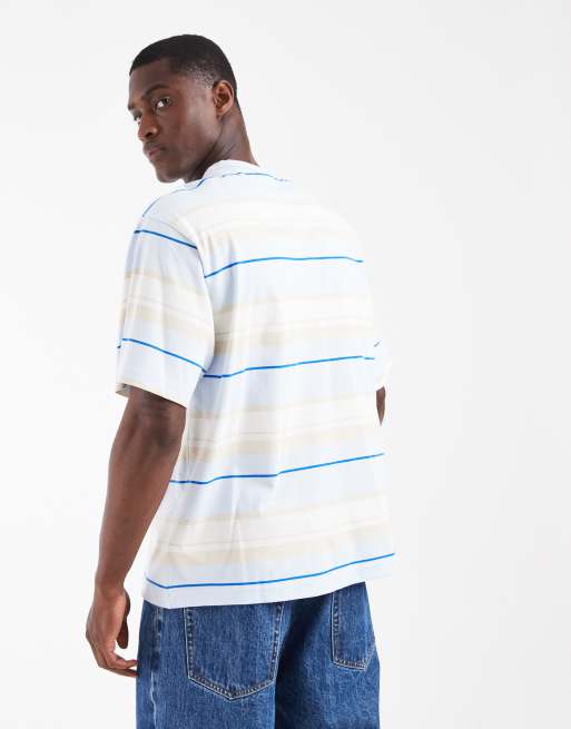 adidas Originals – Relaxed-Fit-T-Shirt in Hellblau gestreift, 3 von 5