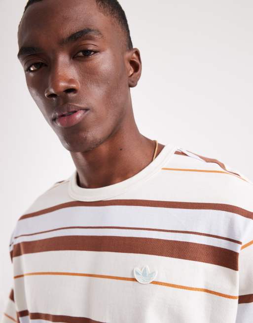 adidas Originals – Relaxed-Fit-T-Shirt in Wollweiß mit Streifen, 3 von 5