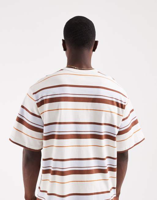 adidas Originals – Relaxed-Fit-T-Shirt in Wollweiß mit Streifen, 5 von 5