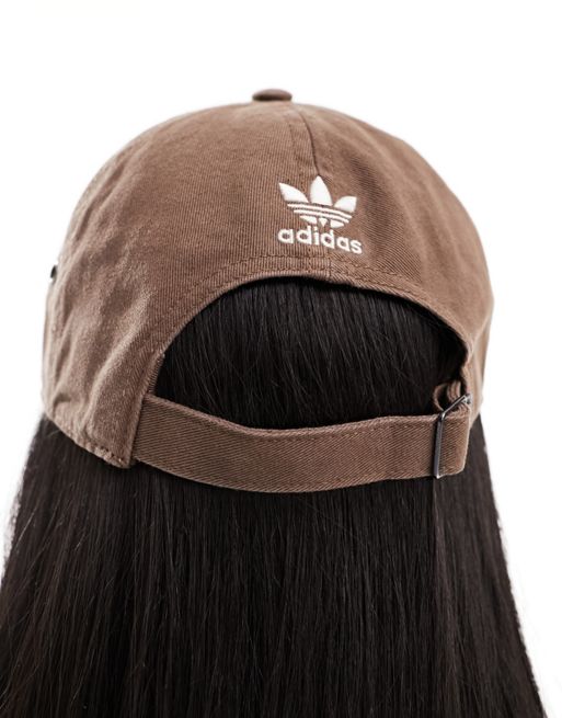 adidas Originals relaxed mini logo cap in brown