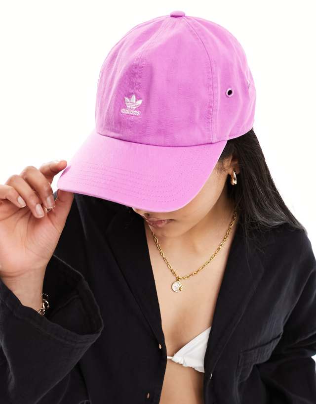 adidas Originals relaxed mini logo cap in purple | ASOS