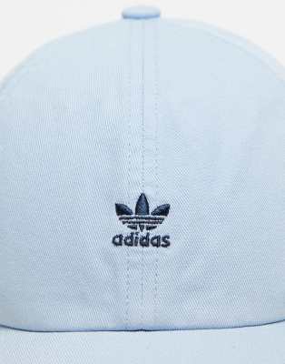 Adidas Originals Relaxed Mini Logo Strapback In Blue