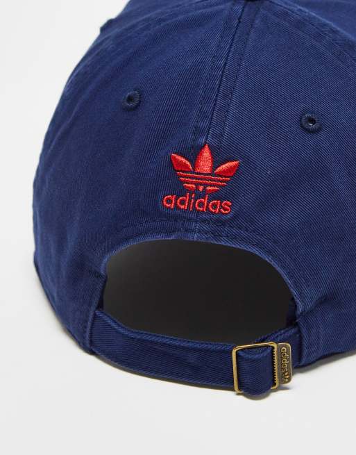adidas Originals Relaxed New Prep cap in navy and red | ASOS