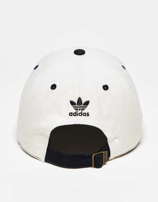 adidas Originals Relaxed New Prep cap in white black | ASOS