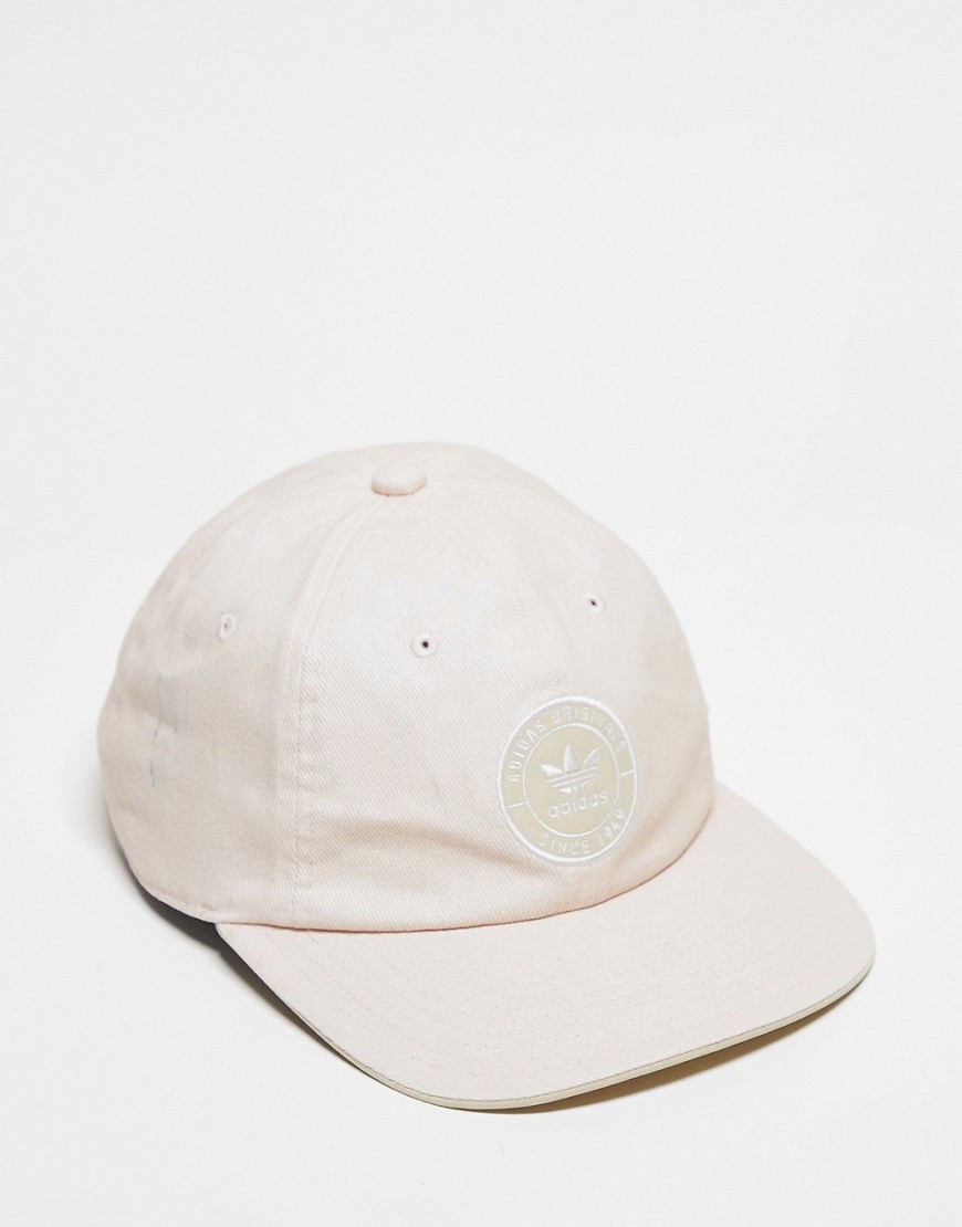 Adidas Originals Relaxed Resort Strapback Cap In Pink-neutral In White