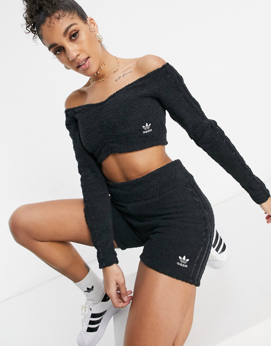 Adidas Originals - 'Relaxed Risqué' - Donzige gebreide leggingshort in zwart
