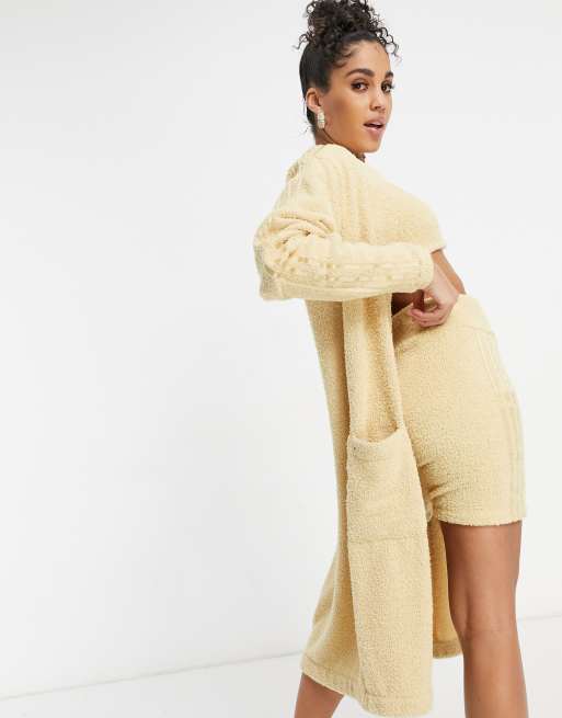 adidas Originals Relaxed Risqu fluffy knit oversized cardigan in beige