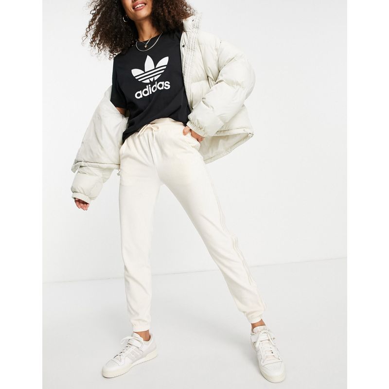 AHQIp Joggers adidas Originals - Relaxed Risque - Joggers in velour bianco sporco