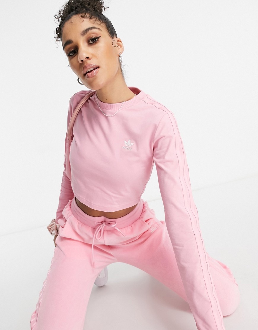Adidas Originals Relaxed Risqué long sleeve top in vibrant pink