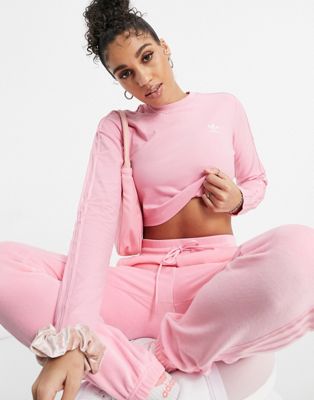 adidas Originals Relaxed Risqué long sleeve top in vibrant pink