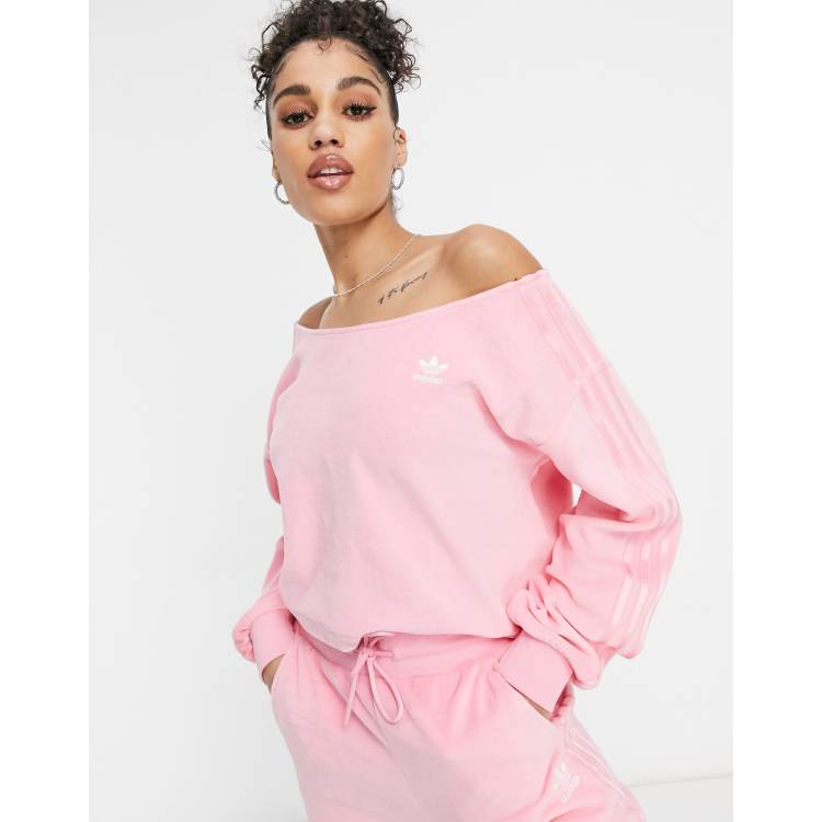 Adidas off shoulder top hotsell