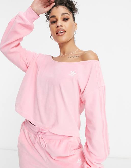 Adidas off shoulder sweatshirt clearance