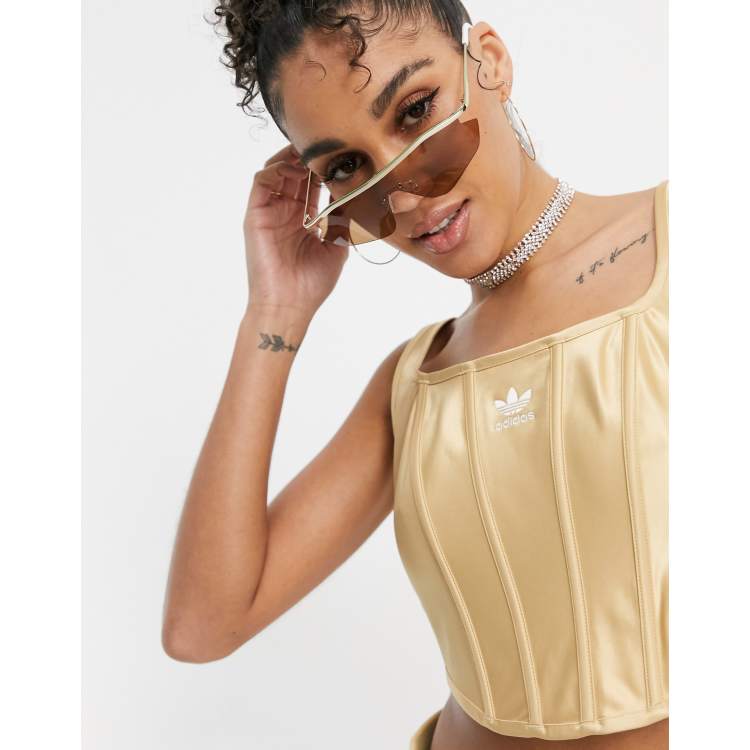 adidas Originals 'Relaxed Risqué satin look corset in beige ASOS