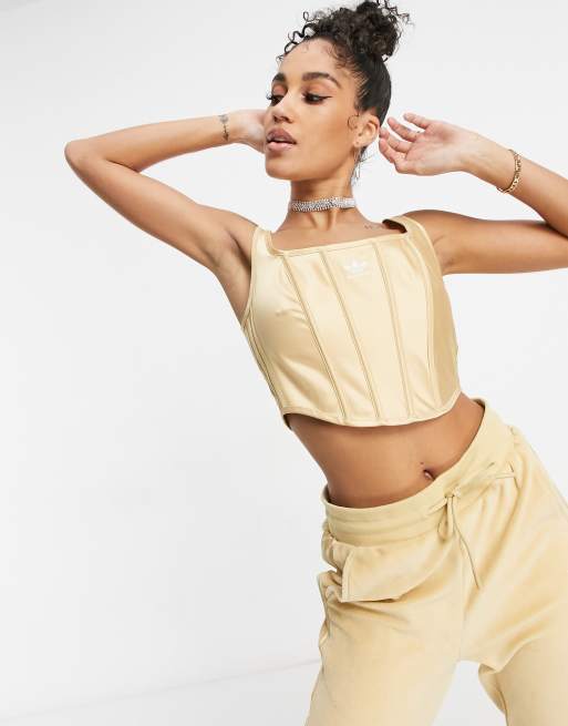 adidas Originals 'Relaxed Risqué satin look corset in beige | ASOS
