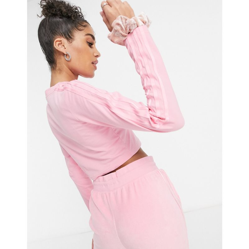 Donna Top adidas Originals - Relaxed Risqué - Top a maniche lunghe rosa acceso