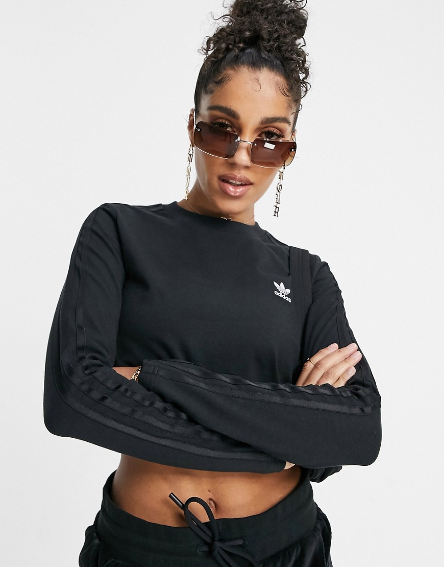 Adidas Originals - 'relaxed risqué' - top met lange mouwen in zwart