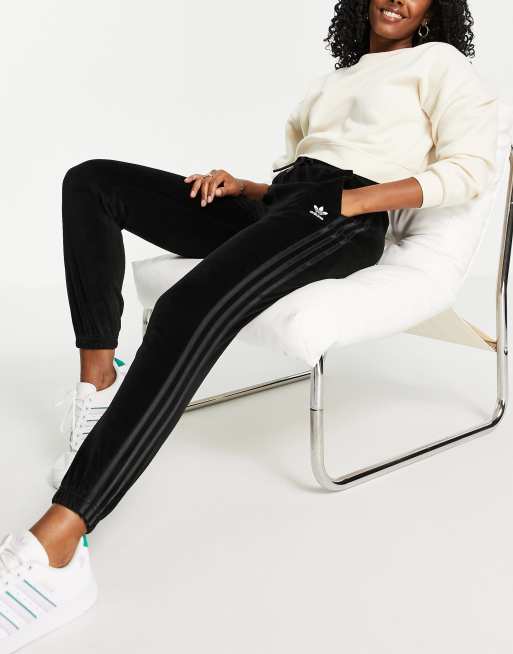 adidas Originals Relaxed Risque velour joggers in black ASOS