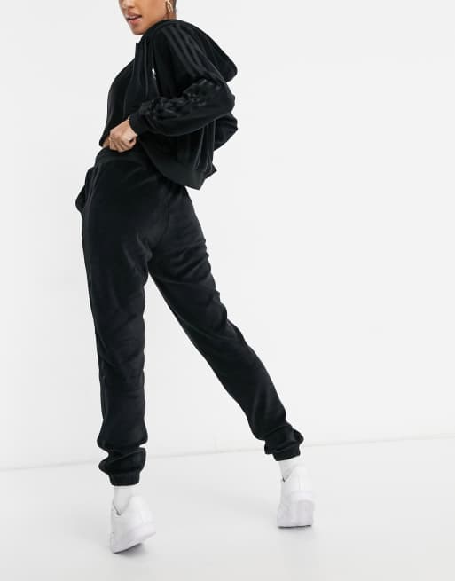 adidas Originals Relaxed Risqu velour joggers in black ASOS