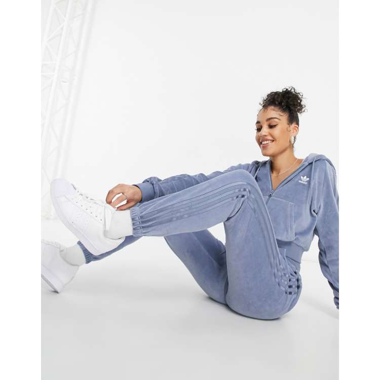 Adidas velour outlet tracksuit uk