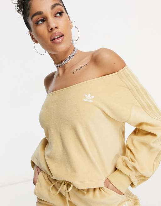 adidas Originals 'Relaxed Risqué' satin look corset in beige