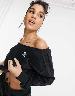 adidas off shoulder sweatshirt