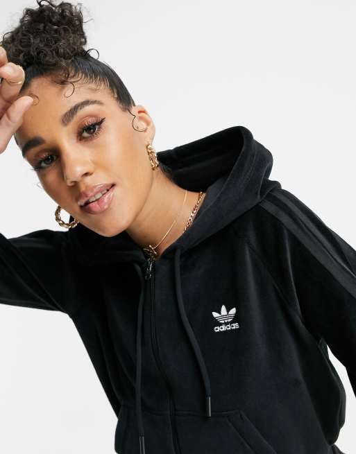 Adidas velvet outlet hoodie women's