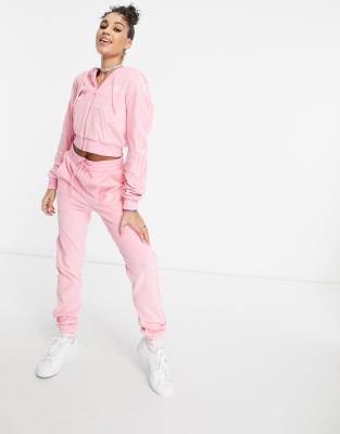 pink adidas velour tracksuit